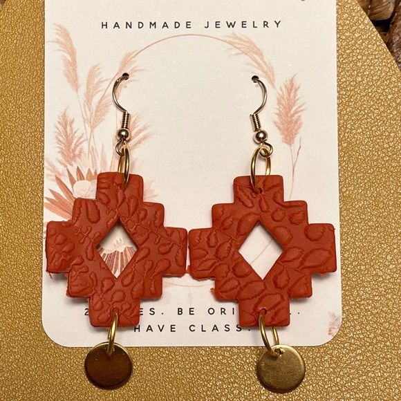 Handmade Polymer Clay earrings - FALLin’ for you collection - hollow funky style - Picture 4 of 4